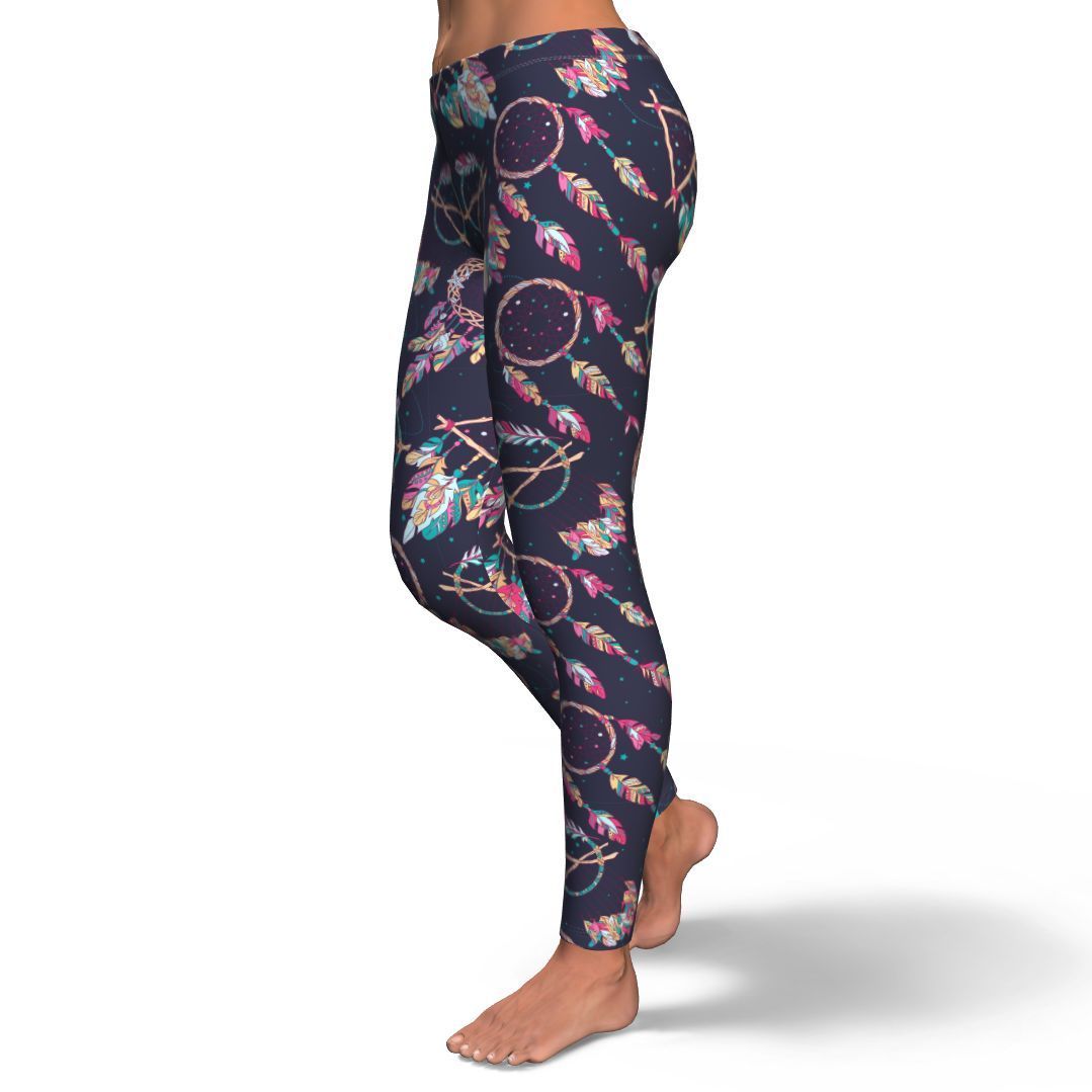 Dream Catcher Boho Feather Pattern Print Pattern Women Leggings-grizzshop