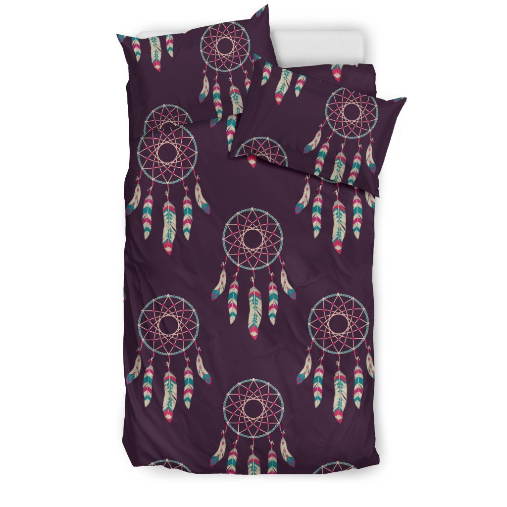 Dream Catcher Purple Feather Duvet Cover Bedding Set-grizzshop