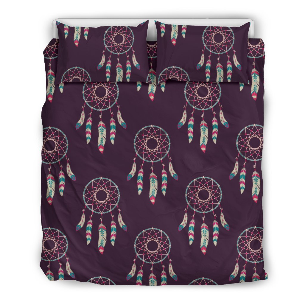 Dream Catcher Purple Feather Duvet Cover Bedding Set-grizzshop