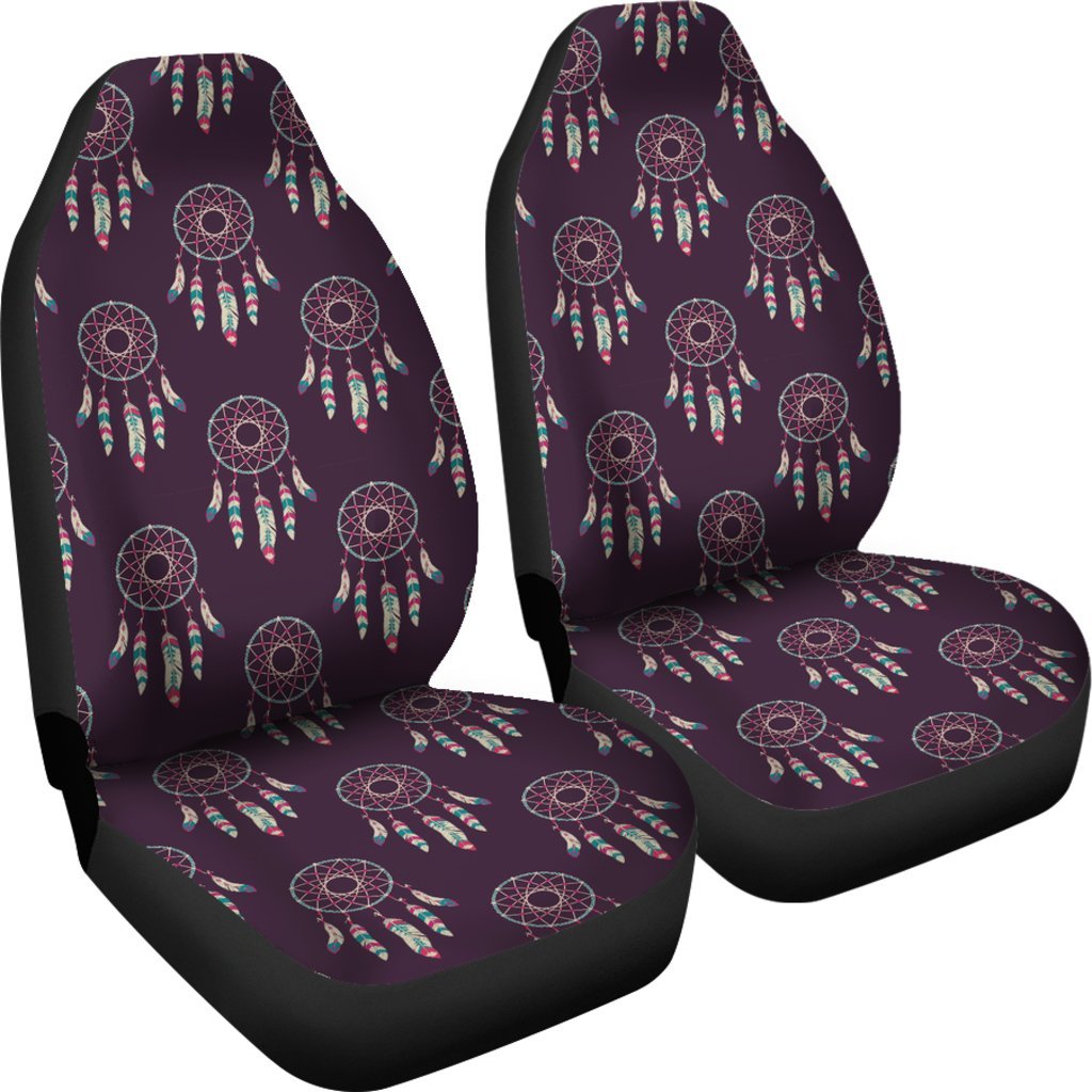 Dream Catcher Purple Feather Universal Fit Car Seat Cover-grizzshop
