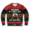 Dreaming Of A White And Red Christmas Wine Lover Ugly Christmas Sweater-grizzshop