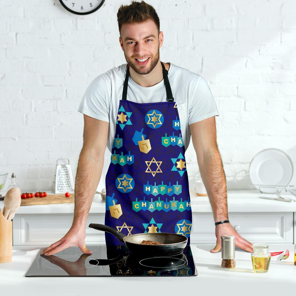 Dreidel Print Pattern Men's Apron-grizzshop