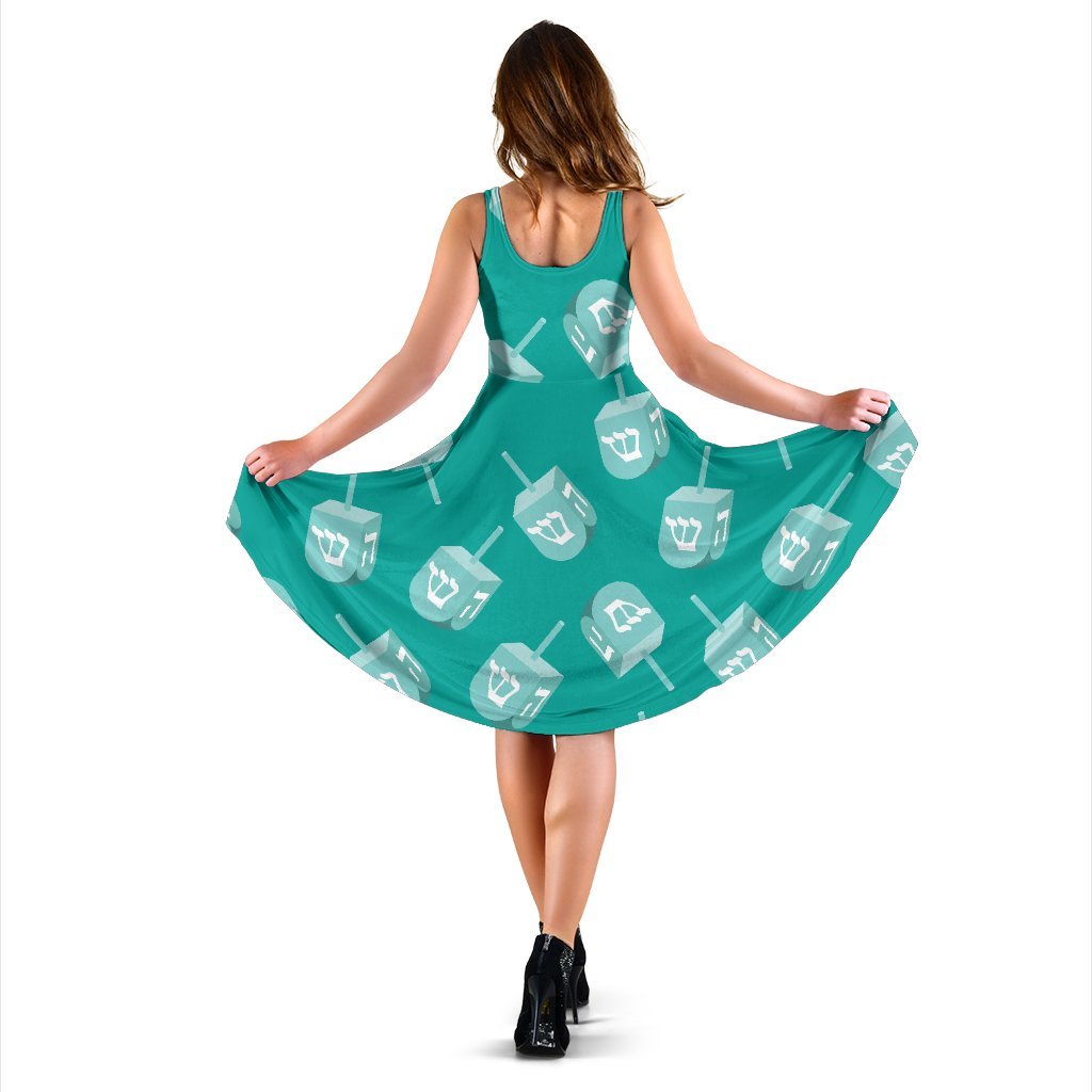 Dreidel Pattern Print Dress-grizzshop