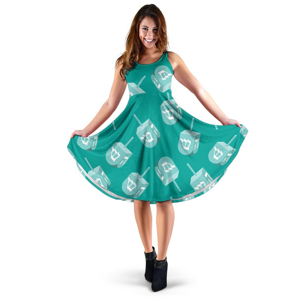 Dreidel Pattern Print Dress-grizzshop