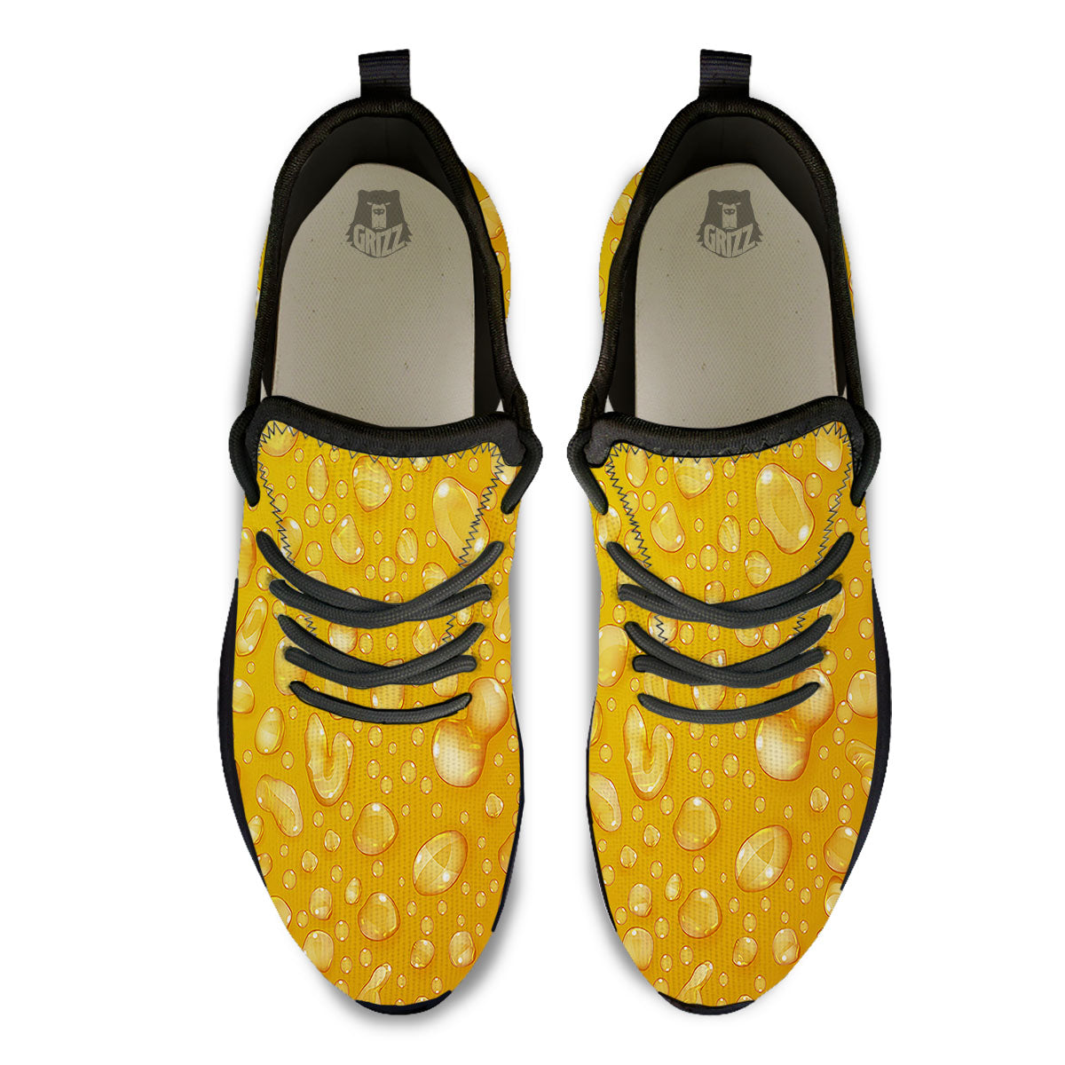 Drops Water On Beer Glass Print Black Athletic Shoes-grizzshop