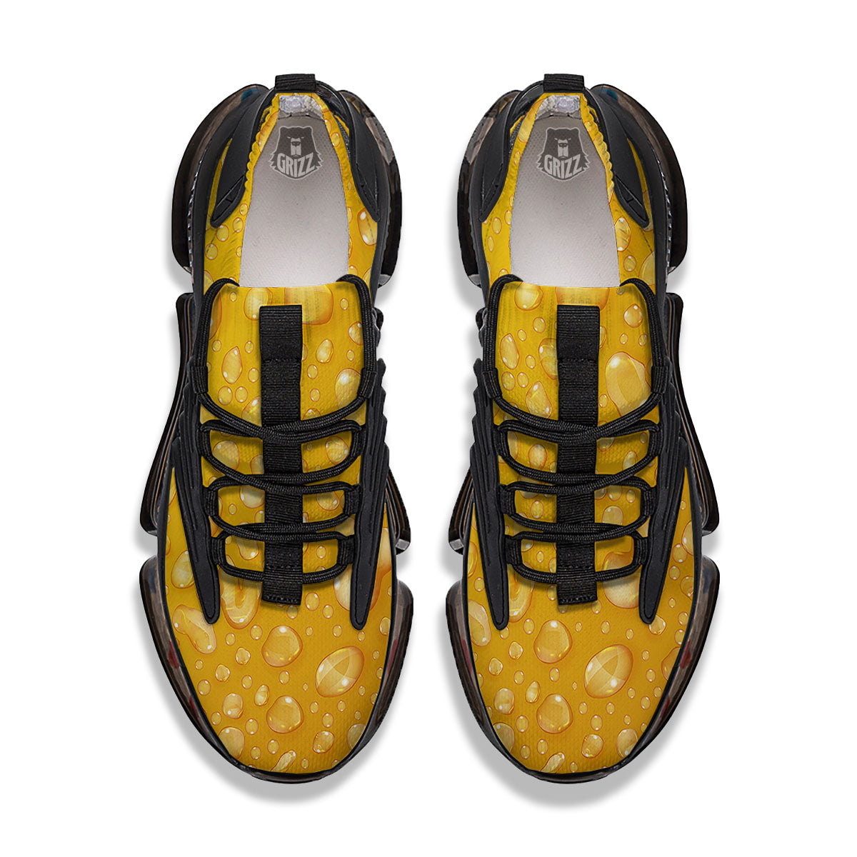 Drops Water On Beer Glass Print Black Gym Shoes-grizzshop