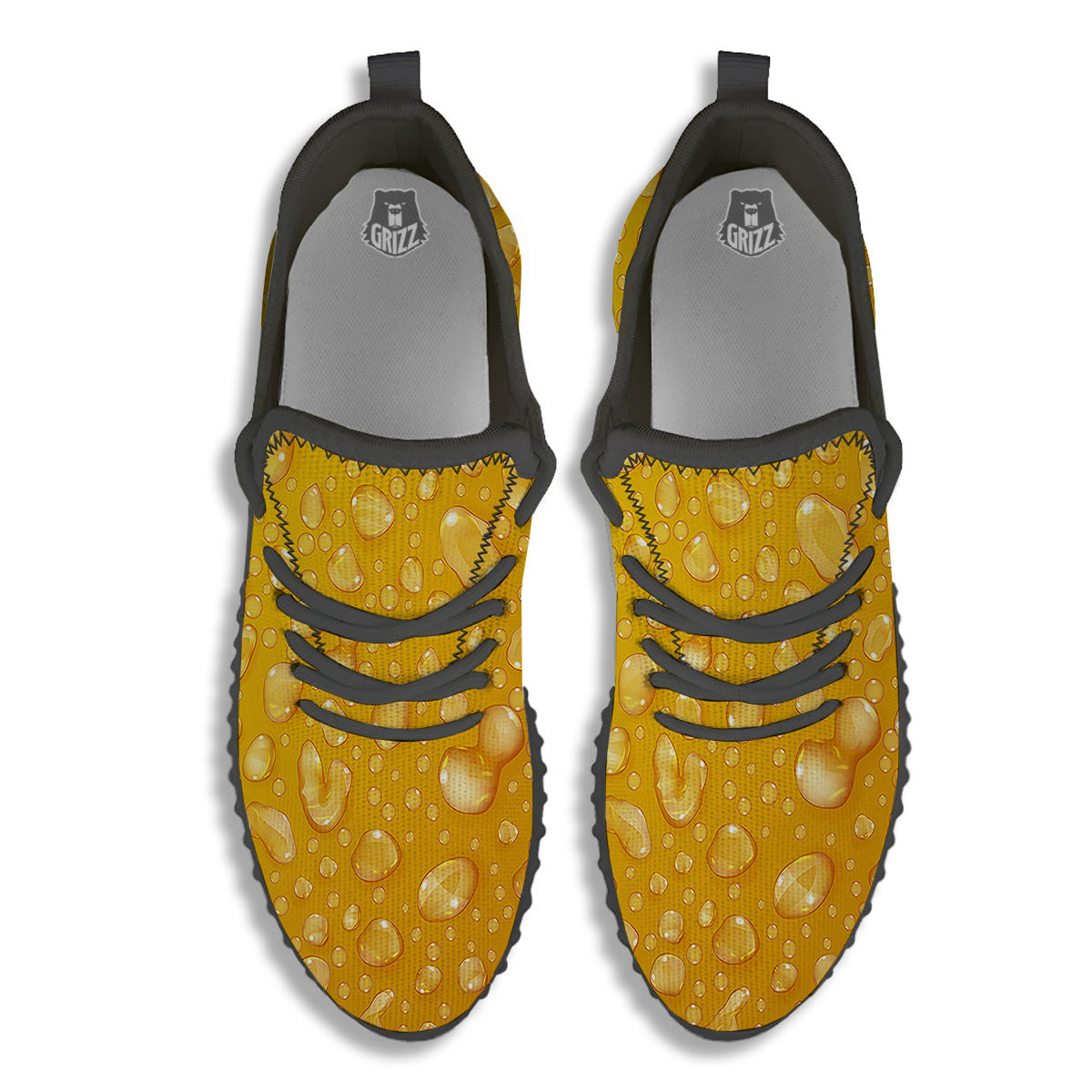 Drops Water On Beer Glass Print Black Walking Shoes-grizzshop