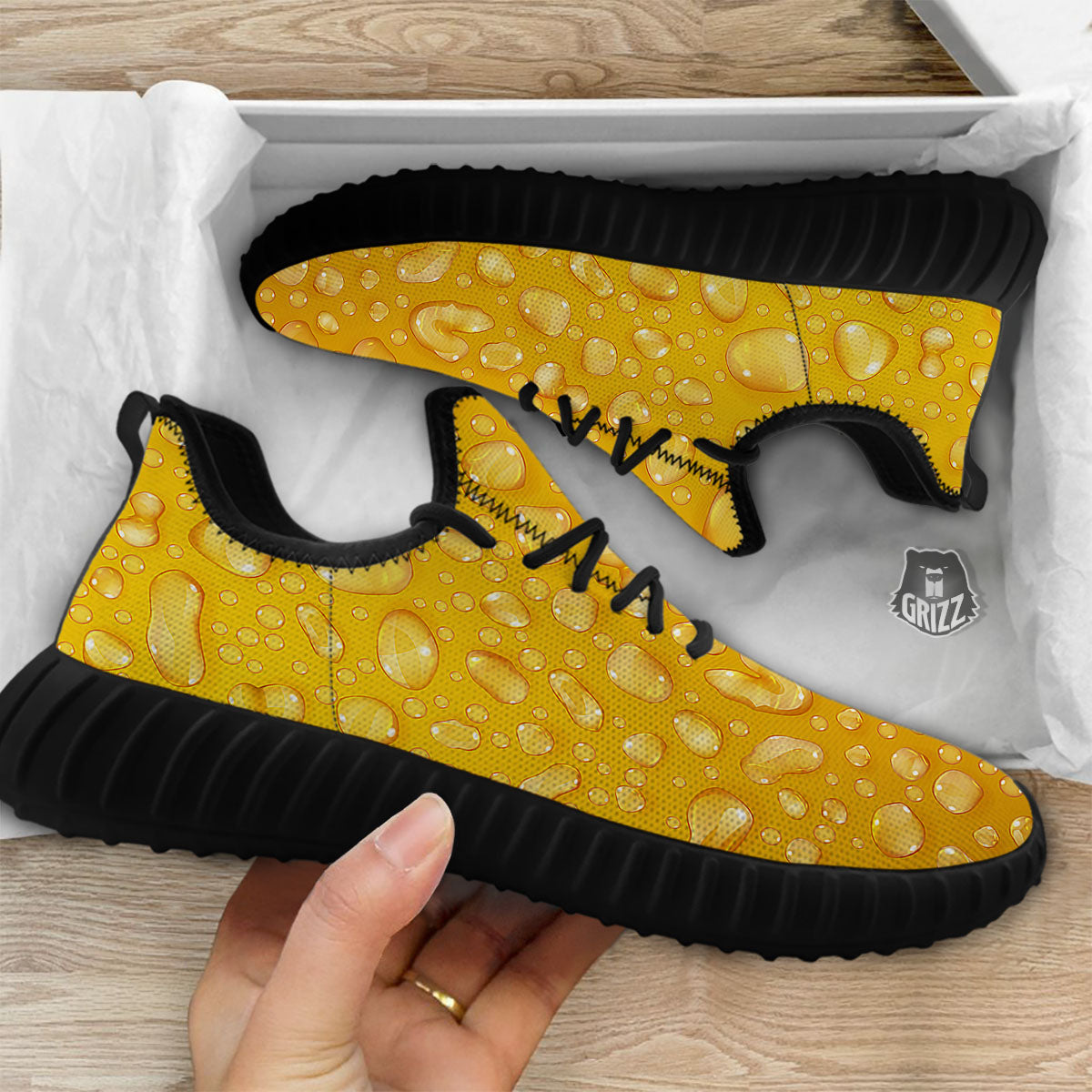 Drops Water On Beer Glass Print Black Walking Shoes-grizzshop