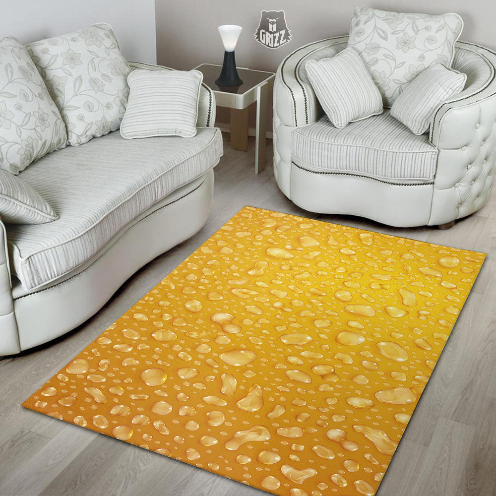 Drops Water On Beer Glass Print Floor Mat-grizzshop