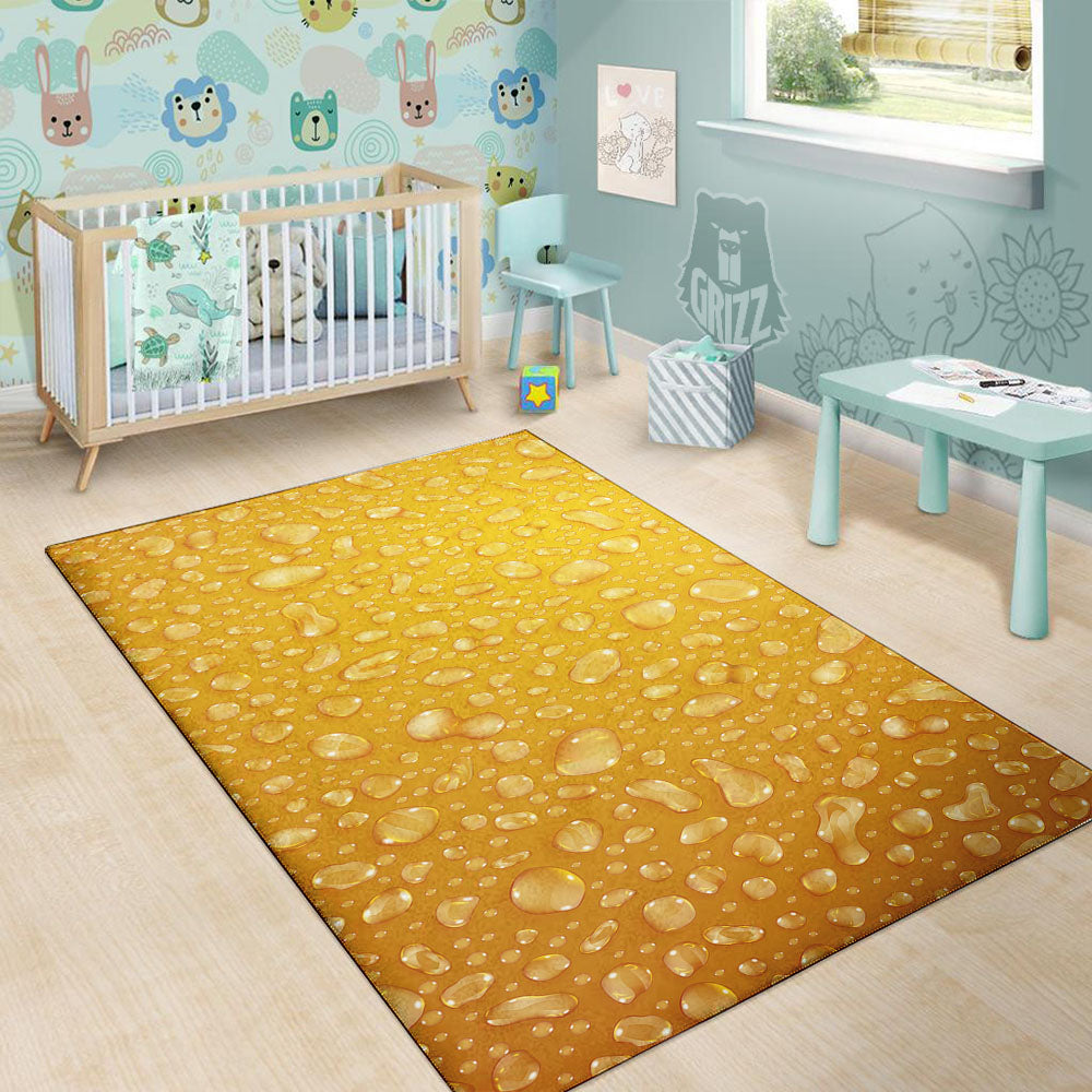 Drops Water On Beer Glass Print Floor Mat-grizzshop