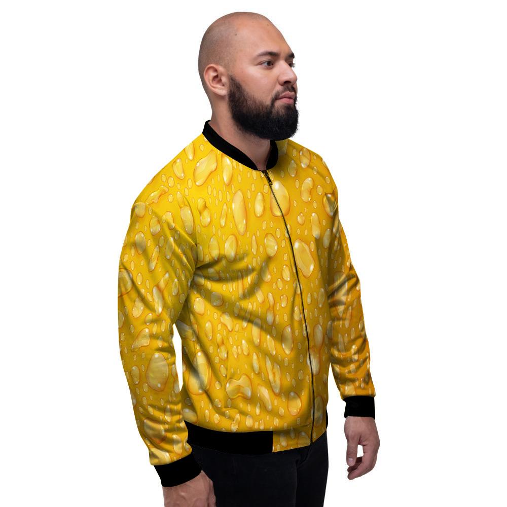 Drops Water On Beer Glass Print Men's Bomber Jacket-grizzshop