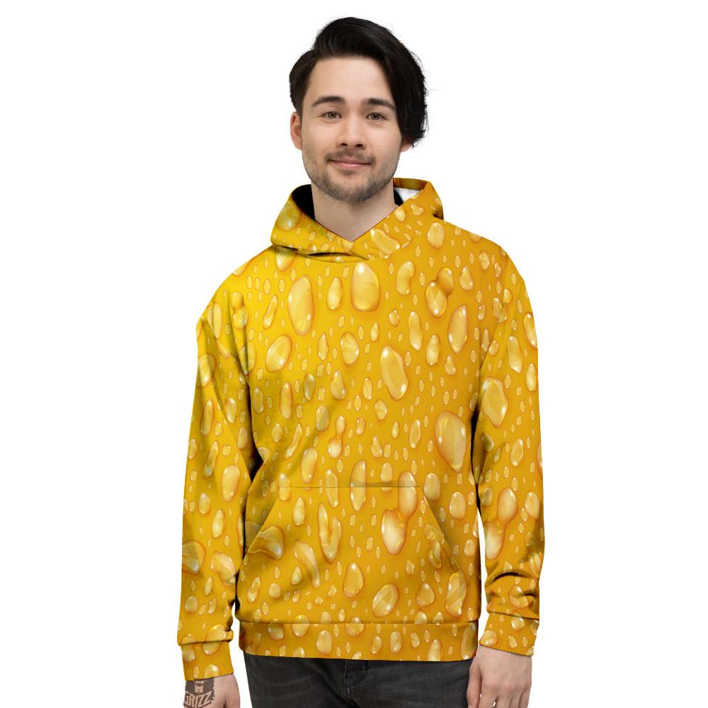Drops Water On Beer Glass Print Men's Hoodie-grizzshop