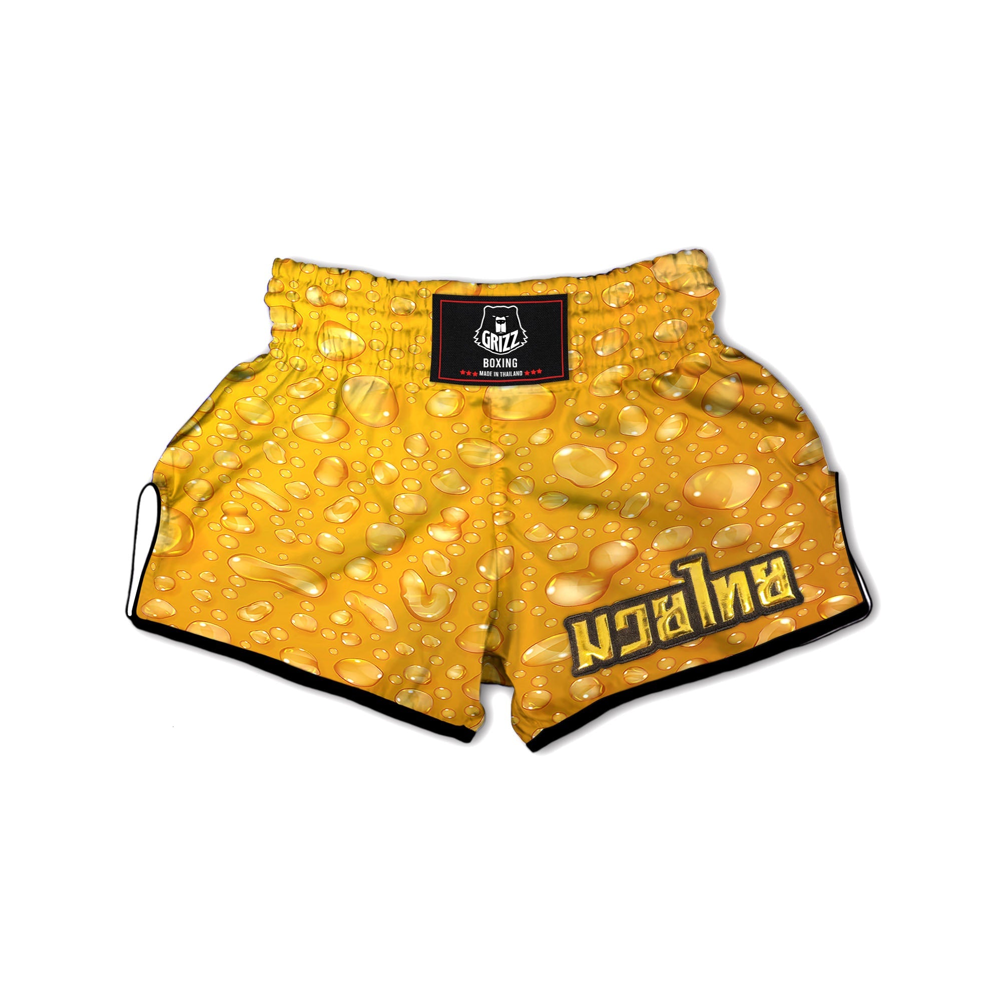Drops Water On Beer Glass Print Muay Thai Boxing Shorts-grizzshop