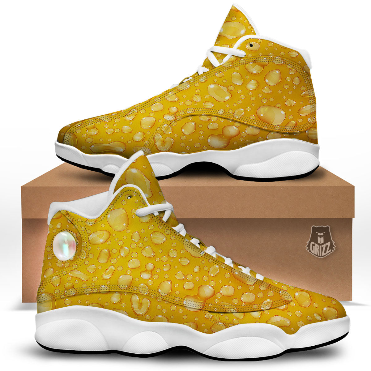 Drops Water On Beer Glass Print White Basketball Shoes-grizzshop
