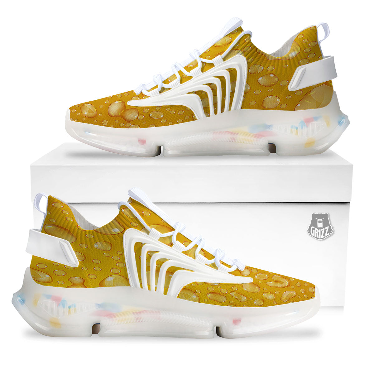 Drops Water On Beer Glass Print White Gym Shoes-grizzshop