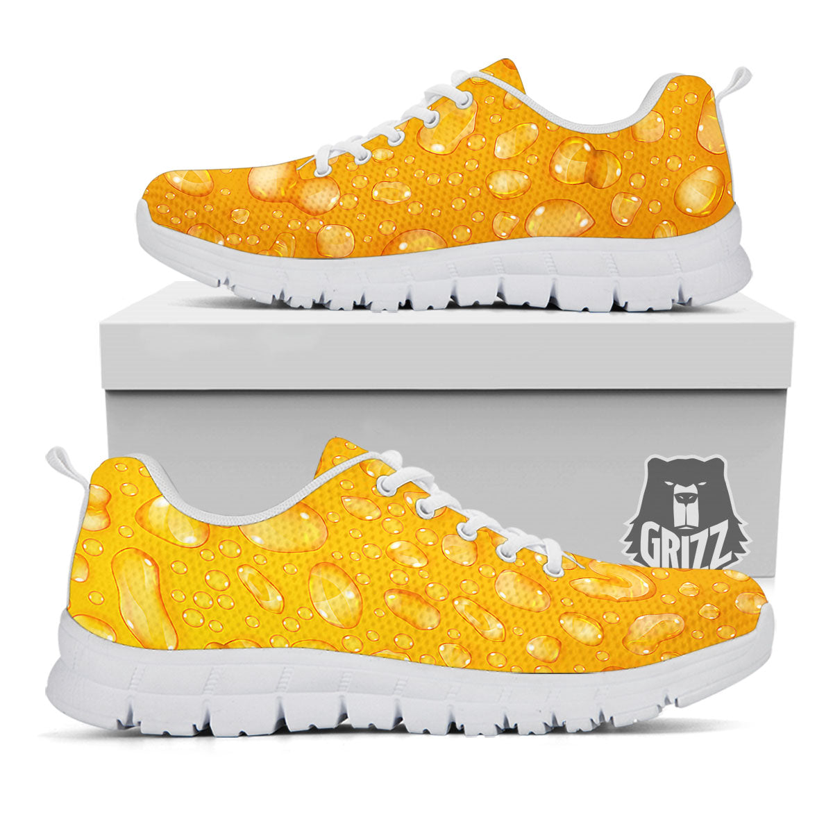 Drops Water On Beer Glass Print White Sneaker-grizzshop
