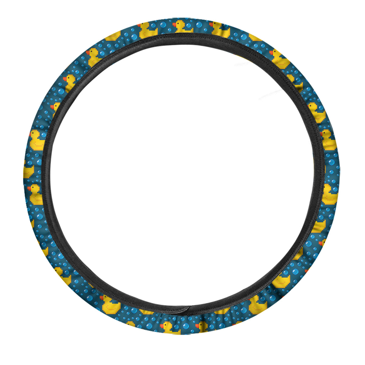 Duck 8-Bit Rubber Print Pattern Car Steering Wheel Cover-grizzshop
