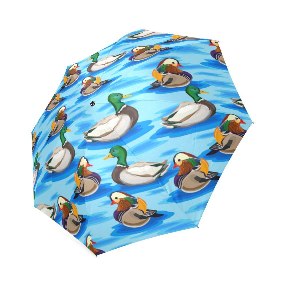 Duck Mallard Pattern Print Foldable Umbrella-grizzshop