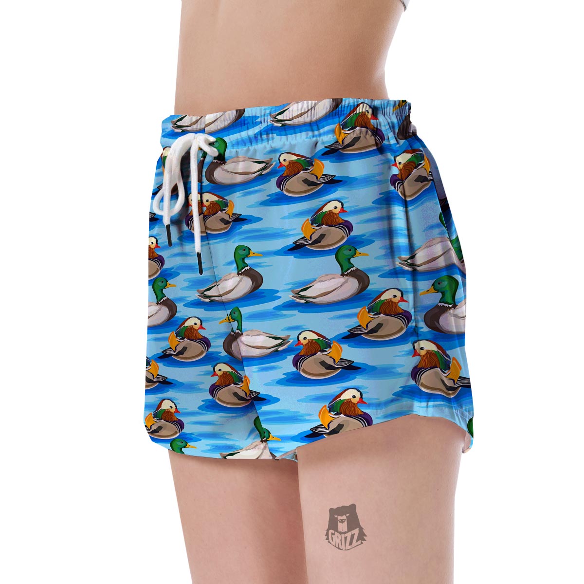 Duck Mallard Pattern Print Women's Shorts-grizzshop