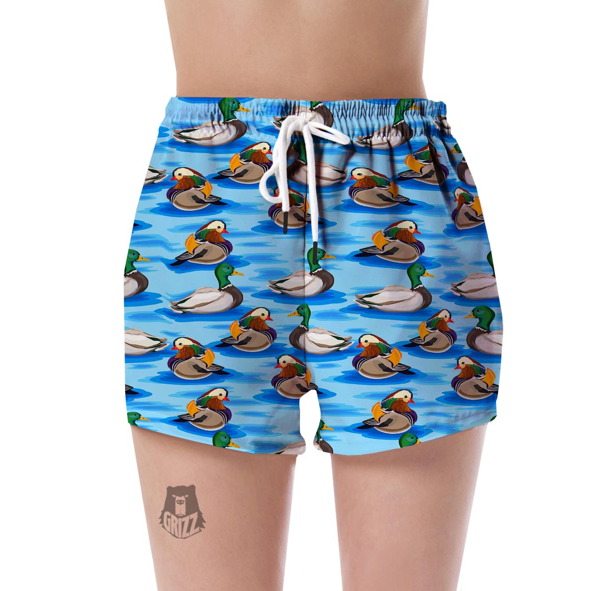 Duck Mallard Pattern Print Women's Shorts-grizzshop