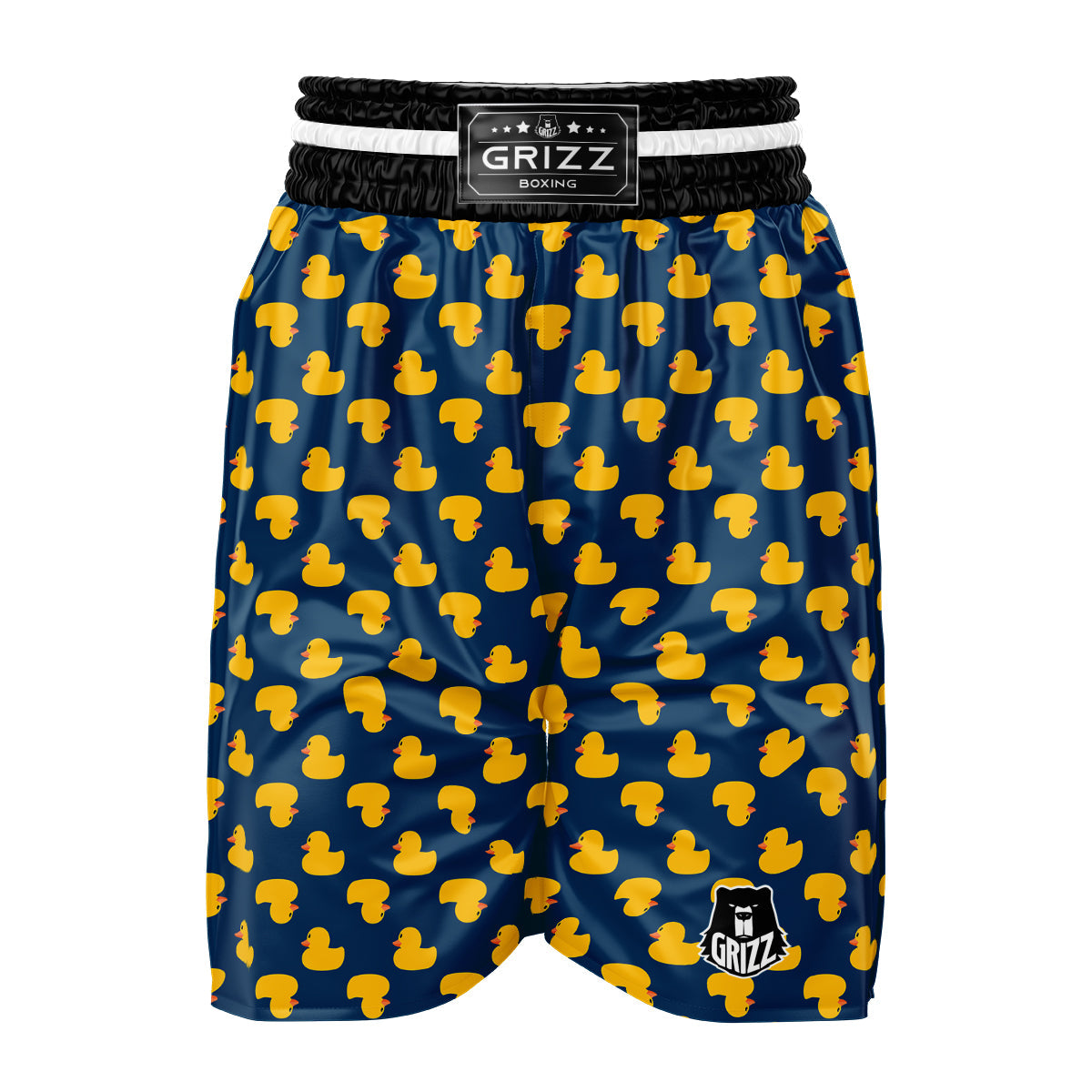 Ducks Rubber Yellow Print Pattern Boxing Shorts-grizzshop