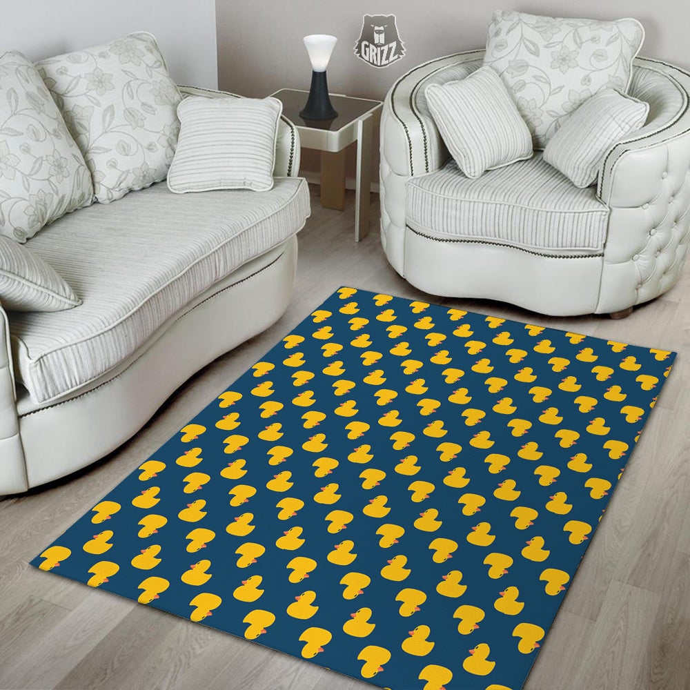 Ducks Rubber Yellow Print Pattern Floor Mat-grizzshop