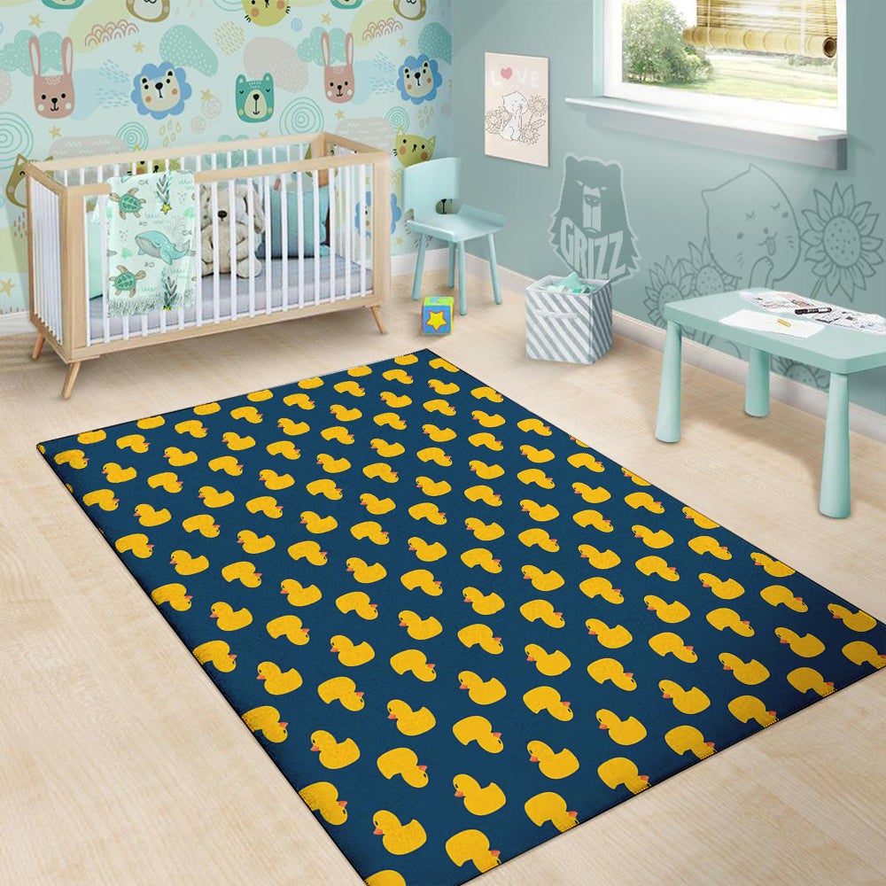 Ducks Rubber Yellow Print Pattern Floor Mat-grizzshop