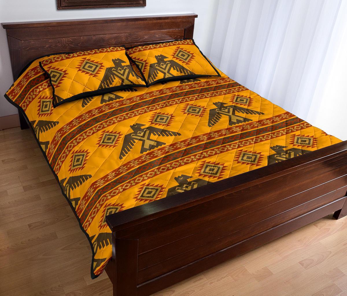 Eagle Aztec Pattern Print Bed Set Quilt-grizzshop