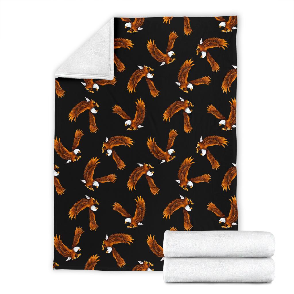 Eagle Black Pattern Print Blanket-grizzshop