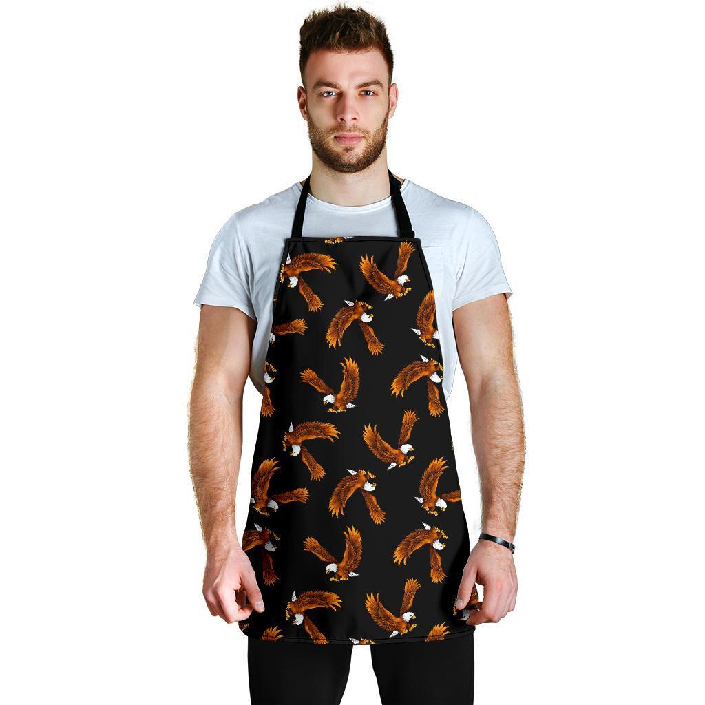 Eagle Black Pattern Print Men's Apron-grizzshop