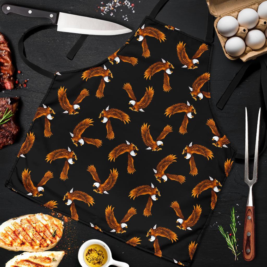 Eagle Black Pattern Print Men's Apron-grizzshop