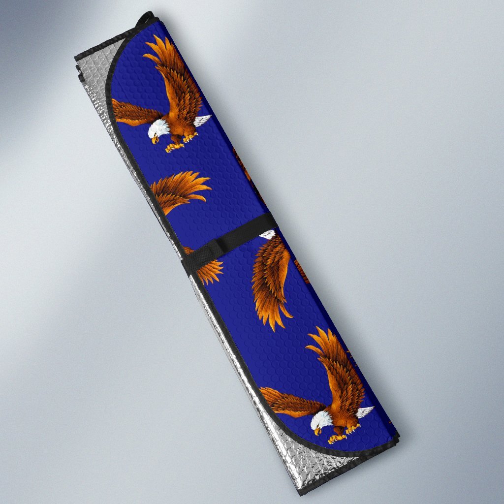 Eagle Blue Pattern Print Car Sun Shade-grizzshop