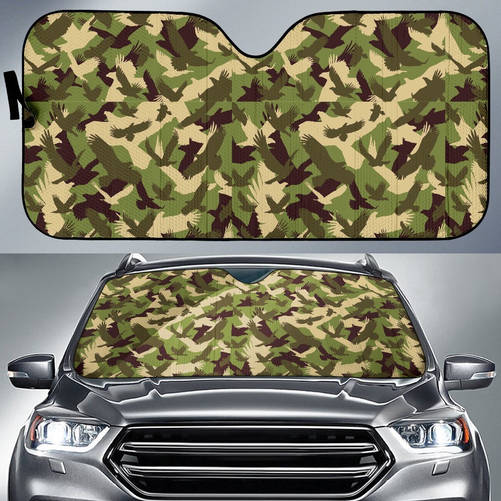 Eagle Camo Pattern Print Car Sun Shade-grizzshop