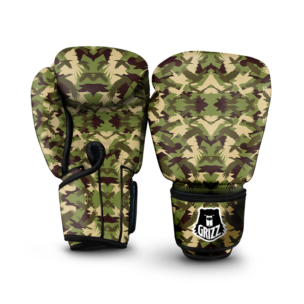 Eagle Camouflage Green Print Pattern Boxing Gloves-grizzshop