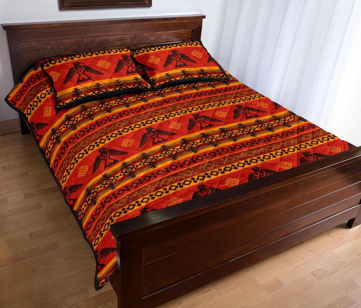 Eagle Native American Pattern Print Bed Set Quilt-grizzshop