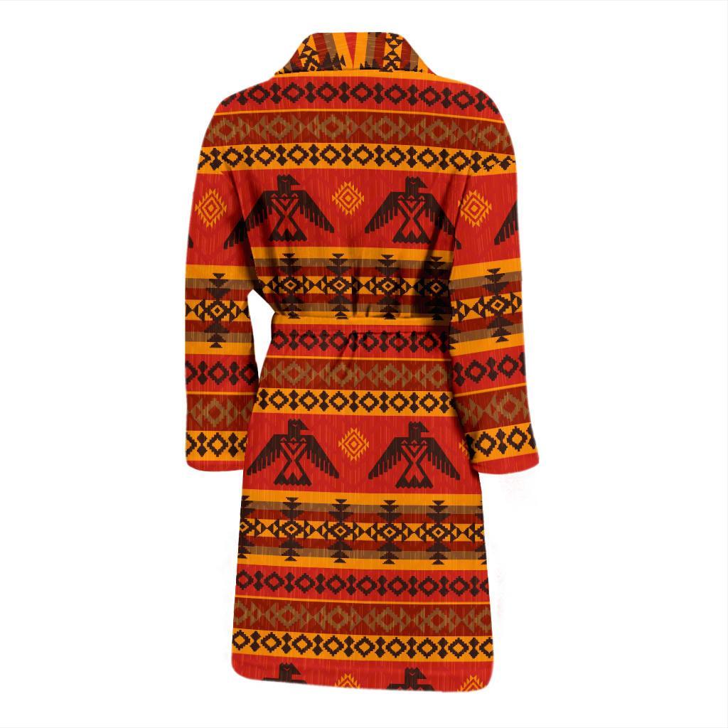 Eagle Native American Pattern Print Men Long Robe-grizzshop