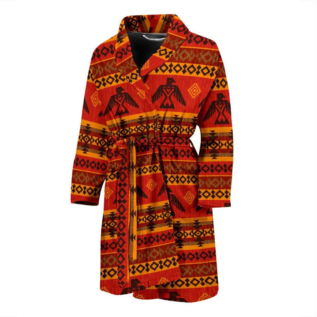 Eagle Native American Pattern Print Men Long Robe-grizzshop