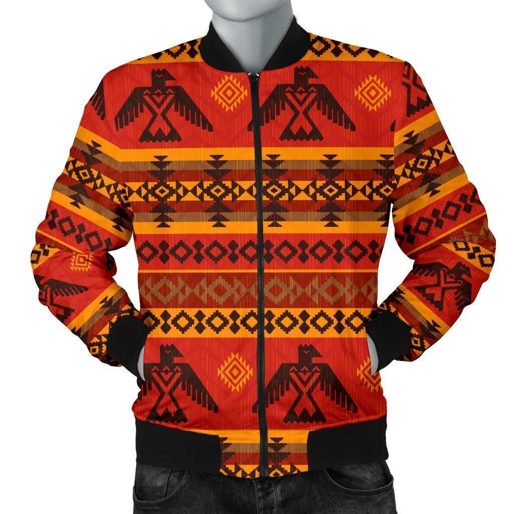 Eagle Native American Pattern Print Men's Bomber Jacket-grizzshop