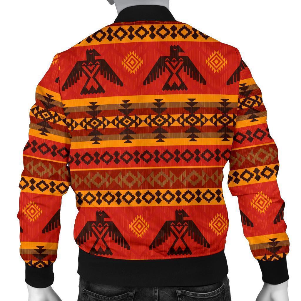 Eagle Native American Pattern Print Men's Bomber Jacket-grizzshop