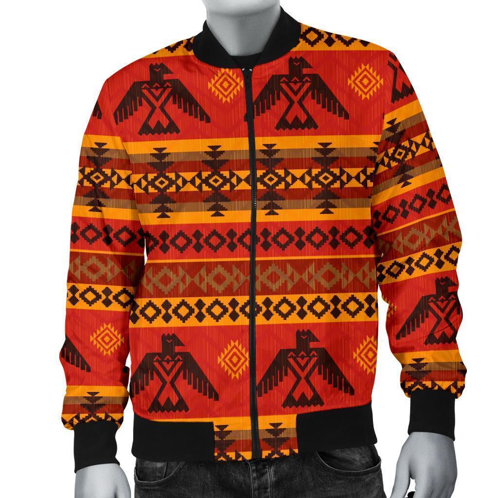 Eagle Native American Pattern Print Men's Bomber Jacket-grizzshop