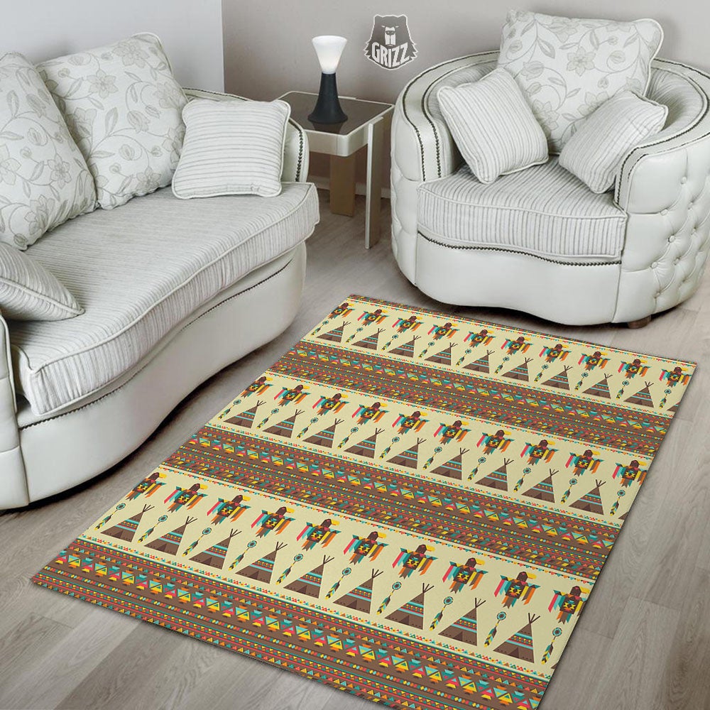 Eagle Native American Print Pattern Floor Mat-grizzshop