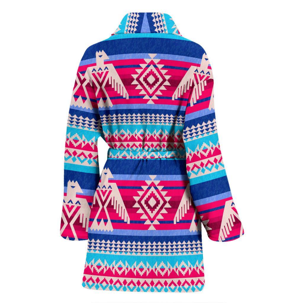 Eagle Native American Print Pattern Women Long Robe-grizzshop