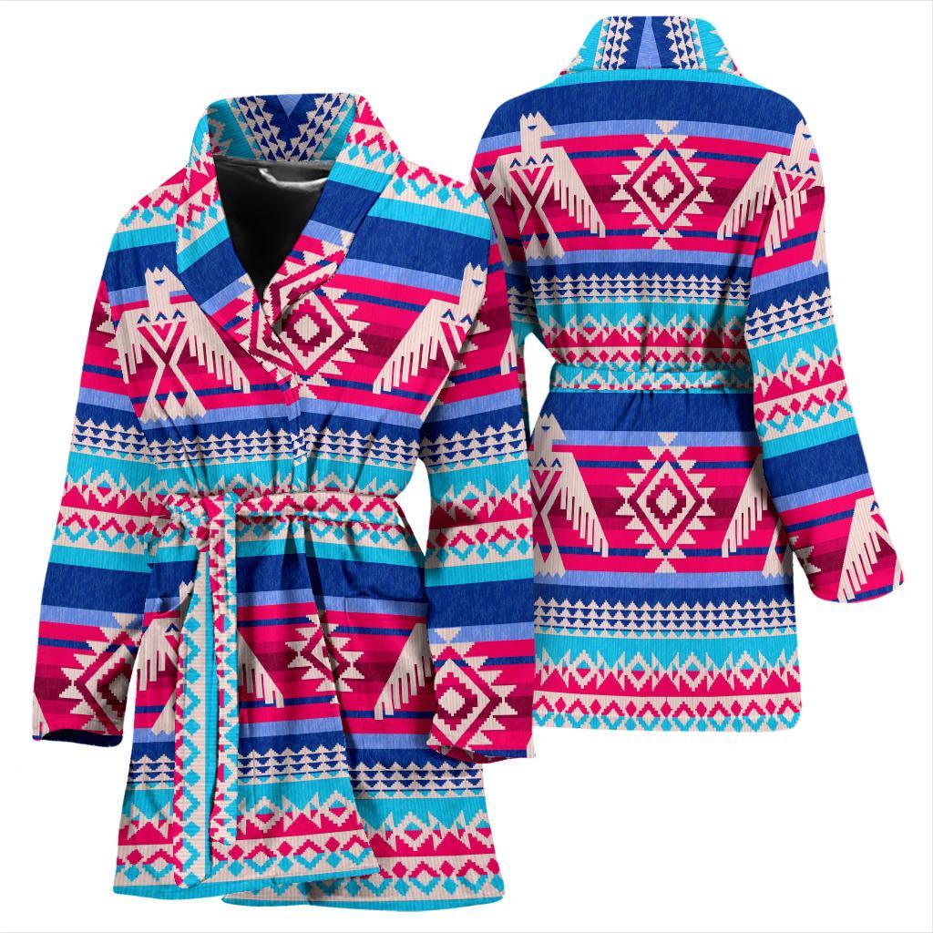 Eagle Native American Print Pattern Women Long Robe-grizzshop