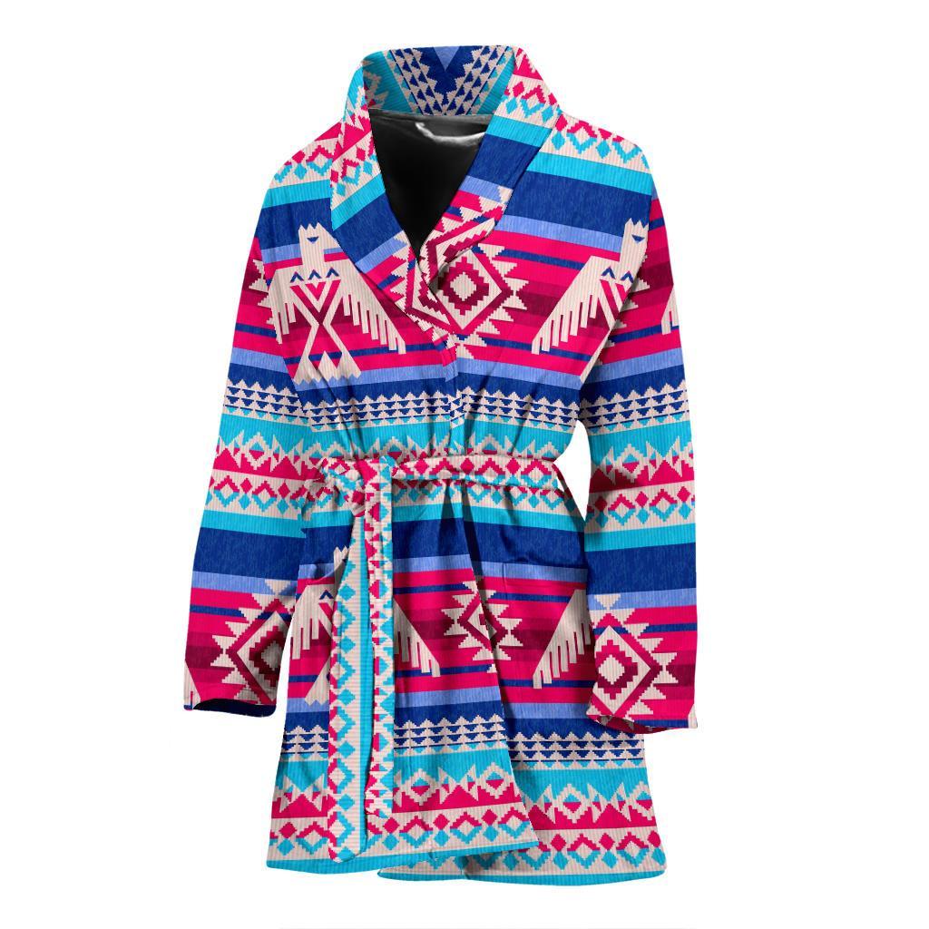 Eagle Native American Print Pattern Women Long Robe-grizzshop