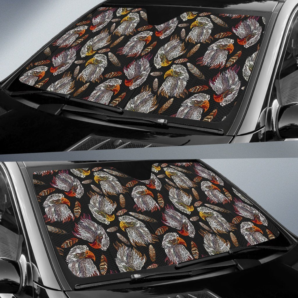 Eagle Pattern Print Car Sun Shade-grizzshop