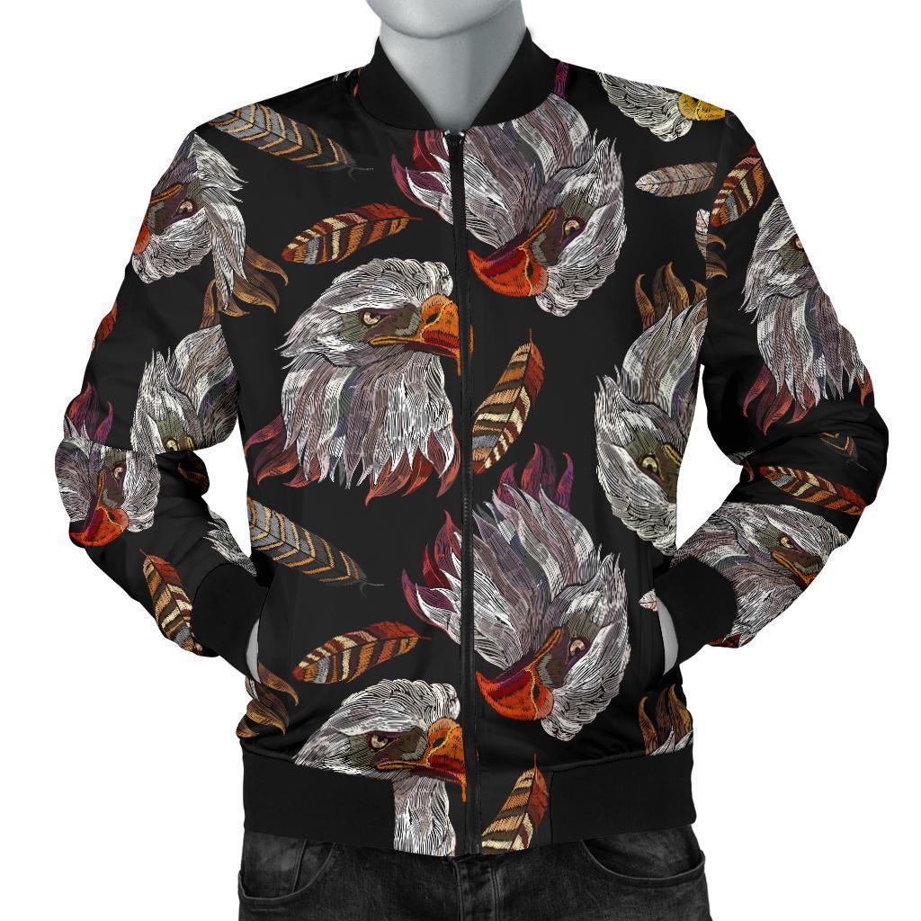 Eagle Pattern Print Men's Bomber Jacket-grizzshop