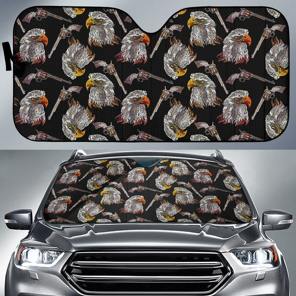 Eagle Print Pattern Car Sun Shade-grizzshop