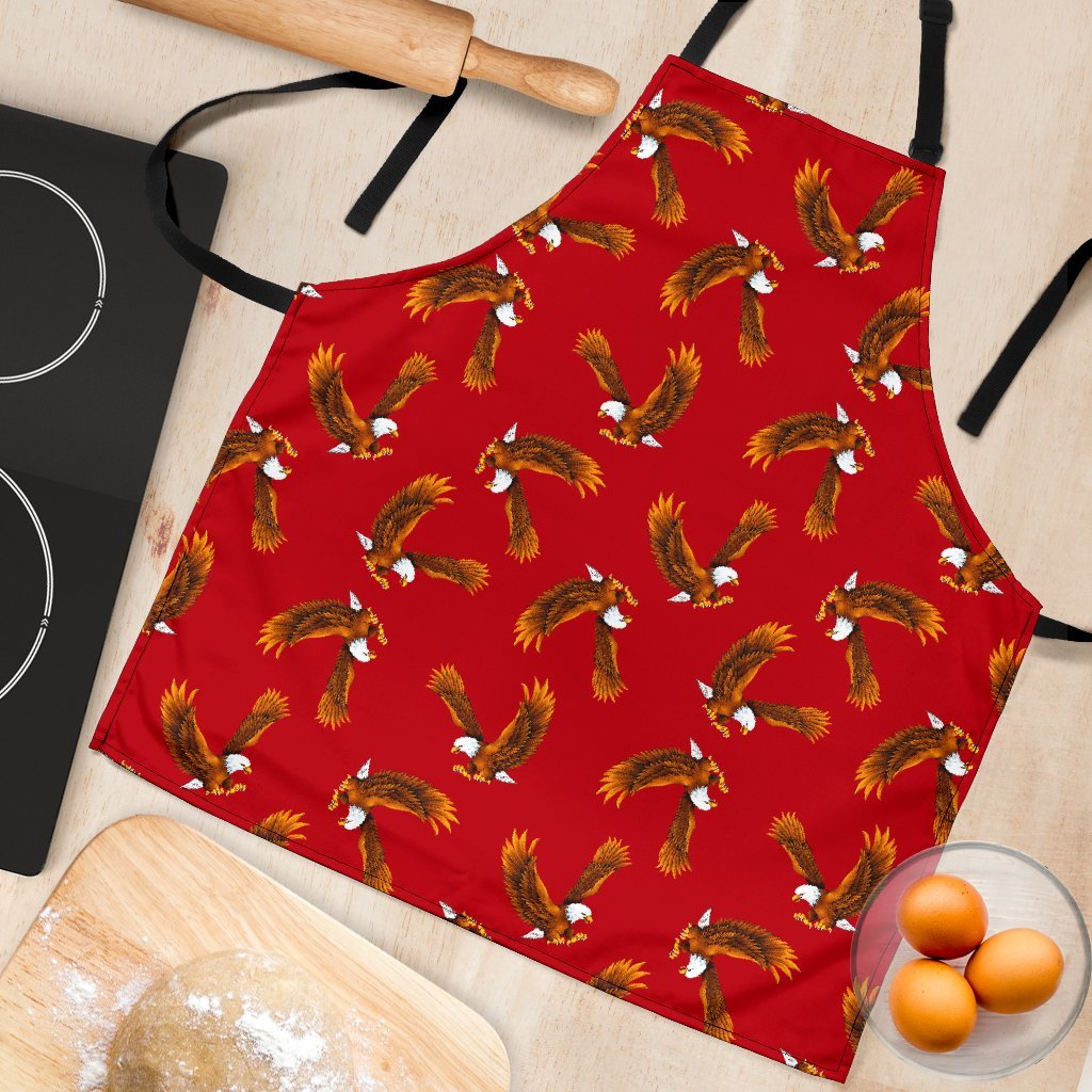 Eagle Red Pattern Print Women's Apron-grizzshop