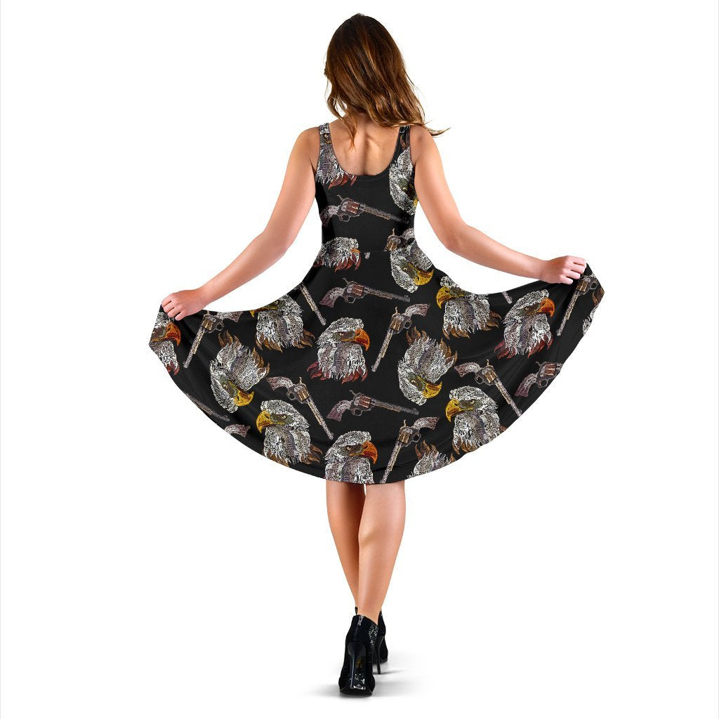 Eagle Print Pattern Dress-grizzshop