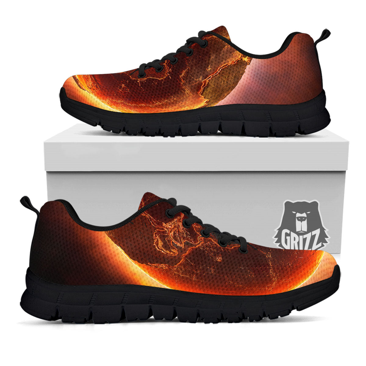 Earth Burning Print Black Sneaker-grizzshop